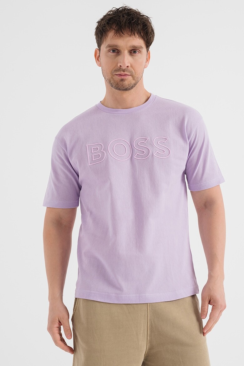

Футболка с овальным вырезом и заниженными рукавами Boss, фиолетовый