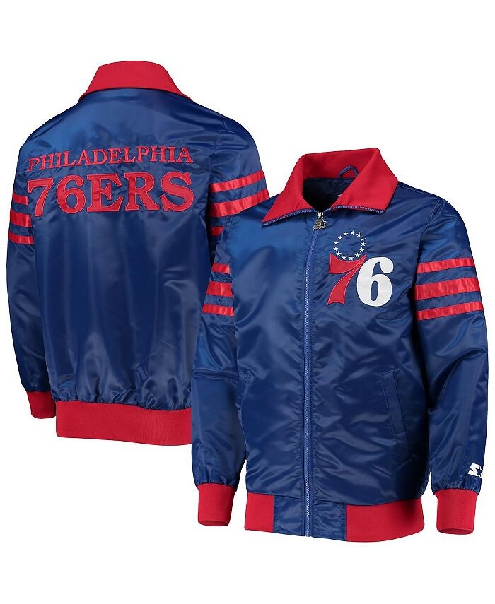 

Мужская университетская куртка с молнией во всю длину Royal Philadelphia 76Ers The Captain Ii Starter, синий