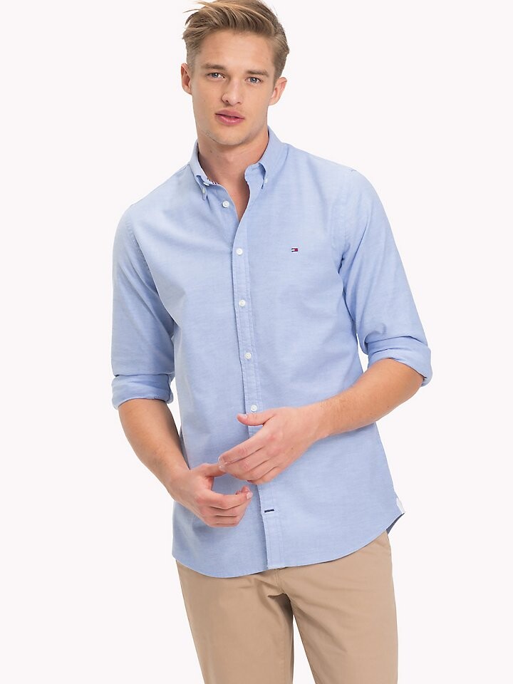 

Рубашка Slim Fit из эластичного хлопка Оксфорд Tommy Hilfiger