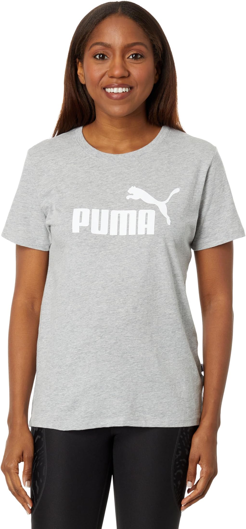 Футболка с короткими рукавами и логотипом Essentials PUMA, цвет Light Gray Heather