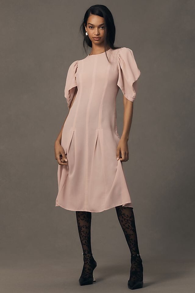 

Платье миди Anthropologie Modern, светло-розовый