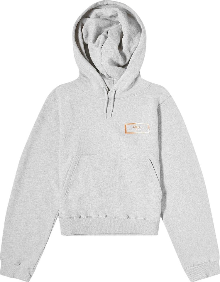 Худи Martine Rose Shrunken 'Grey Marl/Box Logo', серый