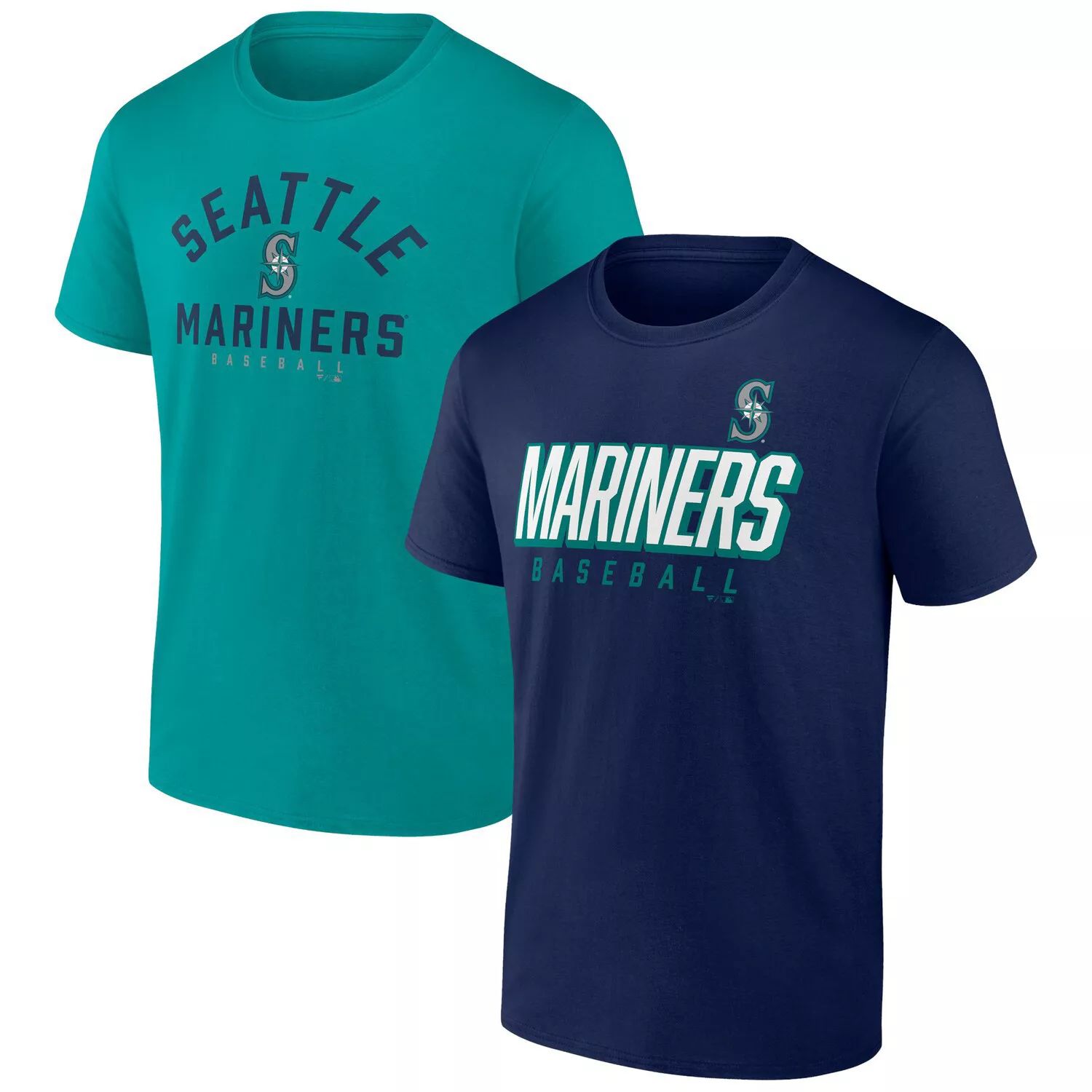 

Мужской комбинированный комплект футболок с фирменным логотипом Fanatics Seattle Mariners Player Pack темно-синего/голубого цвета, Синий