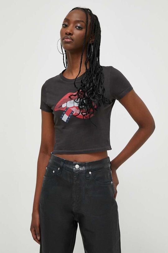 

Хлопковая футболка Tommy Jeans, черный
