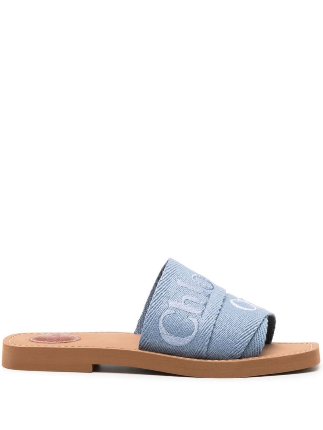 

Chloé шлепанцы Woody с вышитым логотипом, синий
