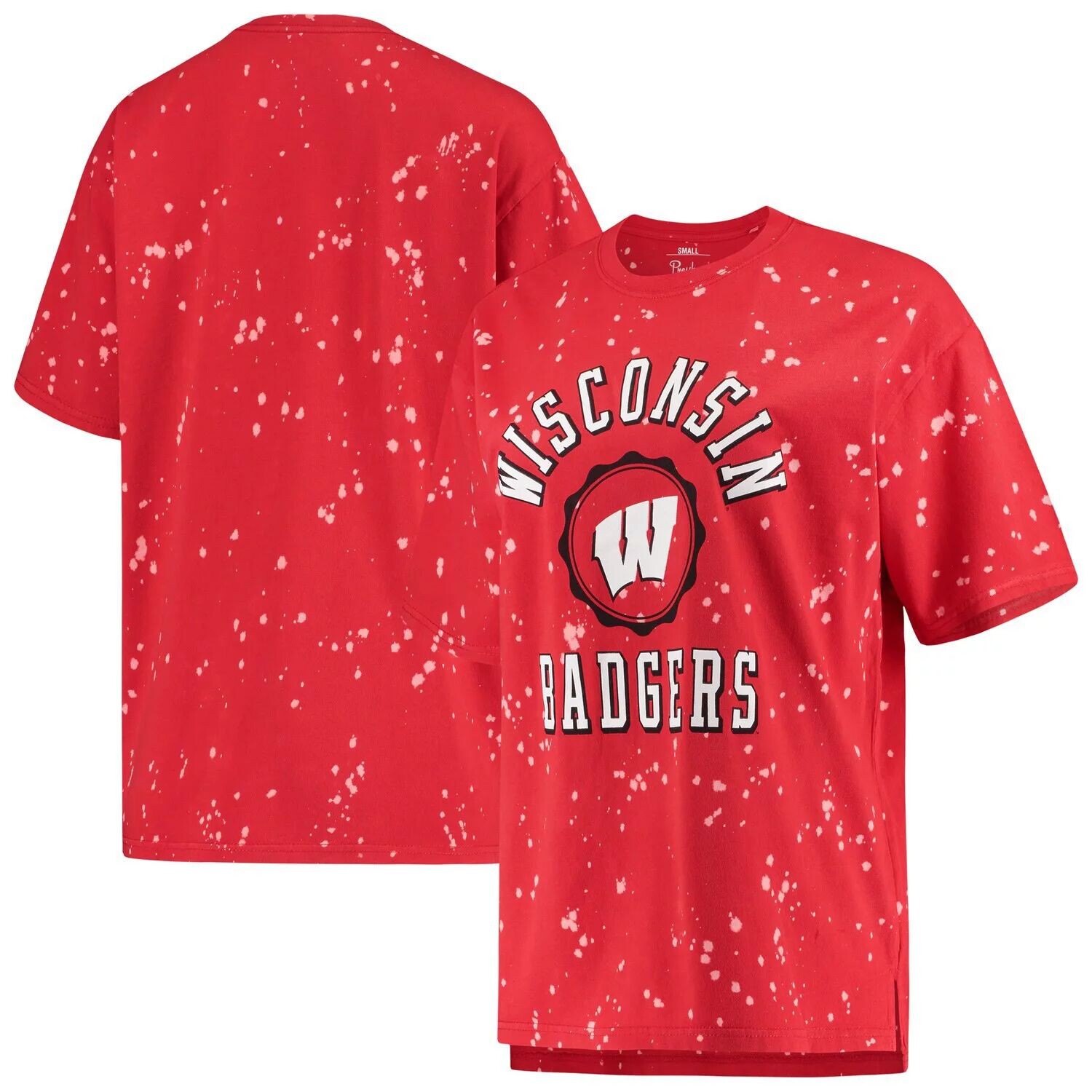 

Женская футболка Pressbox Red Wisconsin Badgers Bishop Bleach Wash