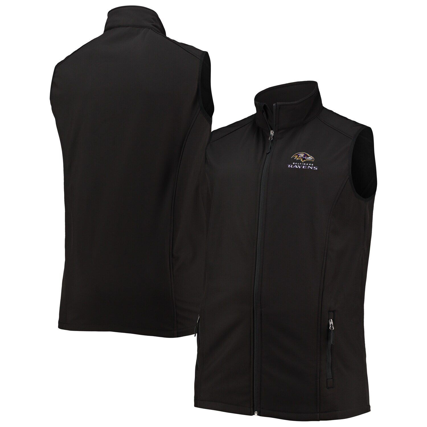 

Мужской жилет Dunbrooke Heathered Charcoal Baltimore Ravens Big & Tall Archer Softshell с молнией во всю длину