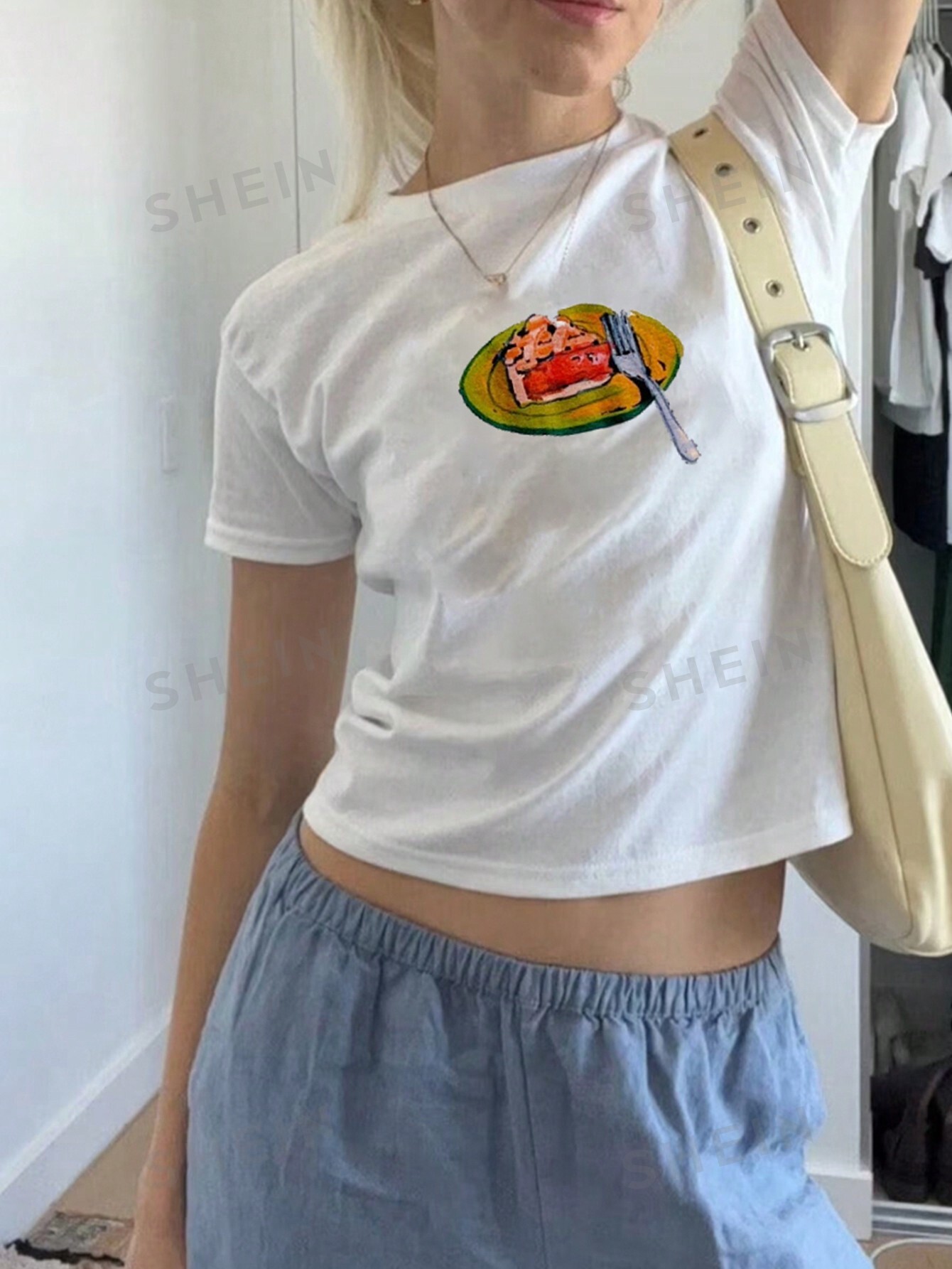Женская футболка с коротким рукавом, белый platycodon grandiflorum western food plate japanese flat plate round plate consumer and commercial plate restaurant plate