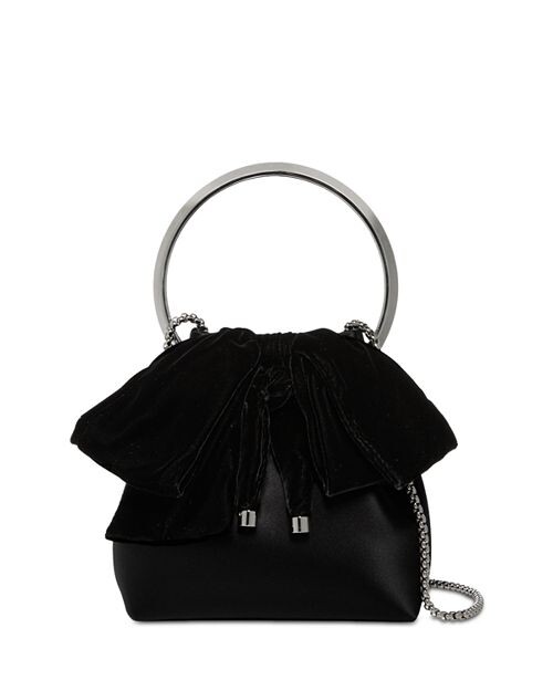 

Бархатная сумка-ведро Bon Bon с бантом Jimmy Choo, цвет Black