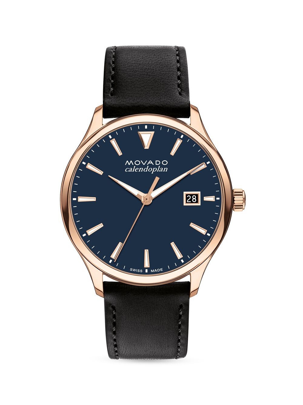 

Часы Heritage Calendoplan с кожаным ремешком Movado, нави