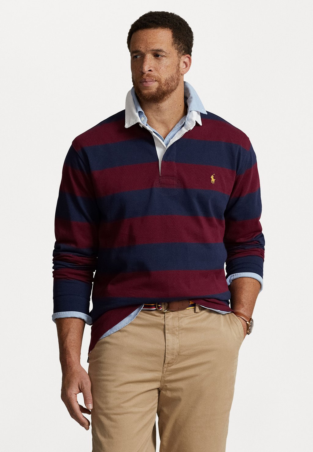 

Поло РУСТИК Polo Ralph Lauren Big & Tall, круизный темно-синий/классическое вино