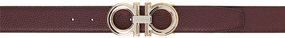 

Бордовый и черный двусторонний ремень Gancini Ferragamo, цвет Nebbiolo/Nero