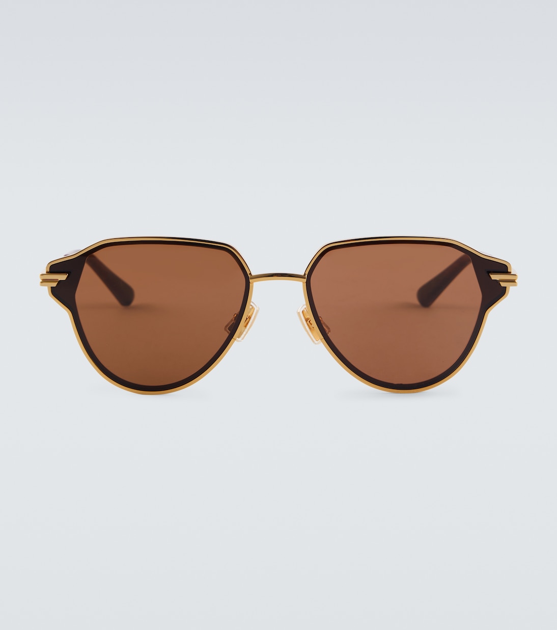цена Солнцезащитные очки-авиаторы glaze Bottega Veneta, золото