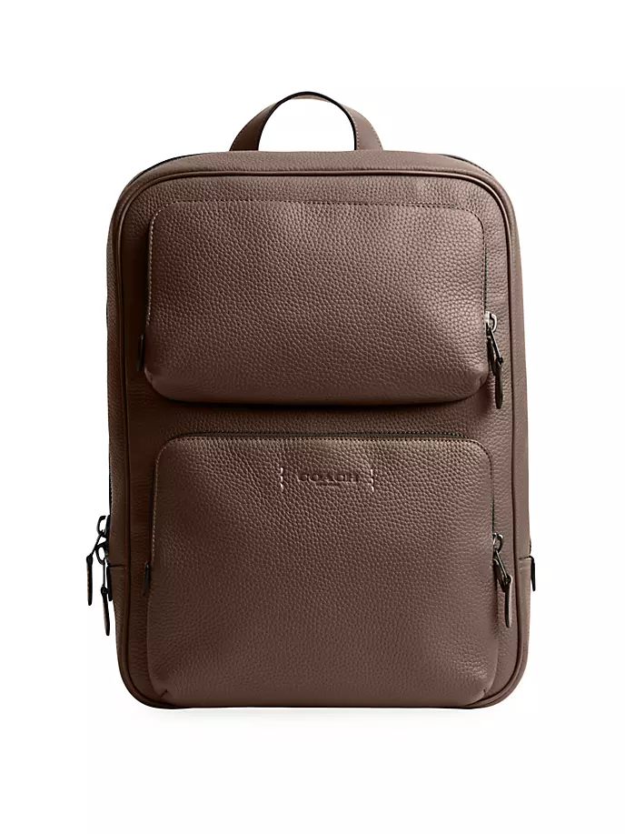 

Рюкзак из шагреневой кожи Coach, цвет dark stone
