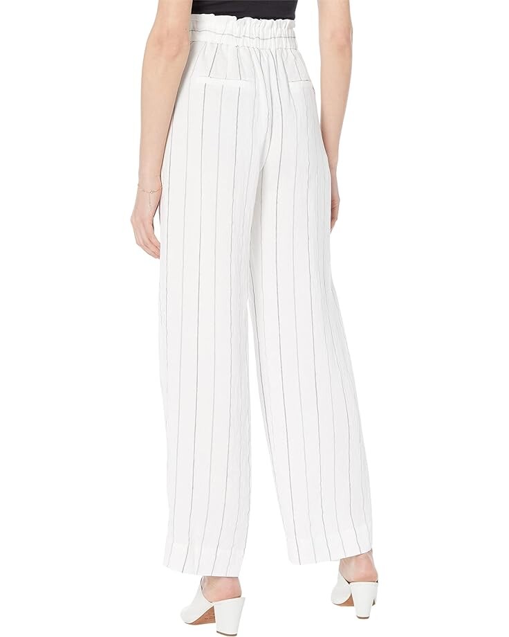 

Брюки Vince Soft Stripe Belted Pull-On Pants, белый