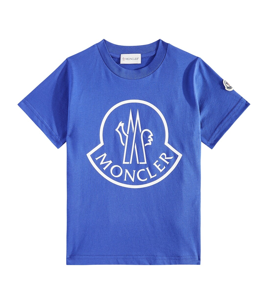 

Футболка из хлопкового джерси с логотипом Moncler Enfant, синий