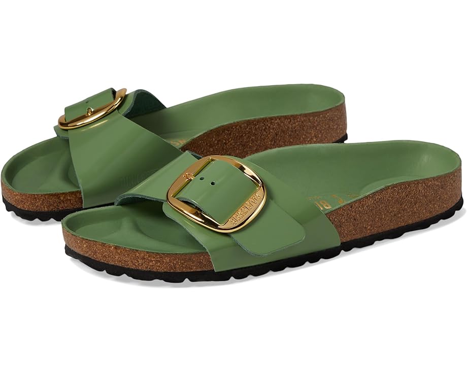 

Сандалии Birkenstock Madrid Big Buckle High Shine, цвет Green Tea