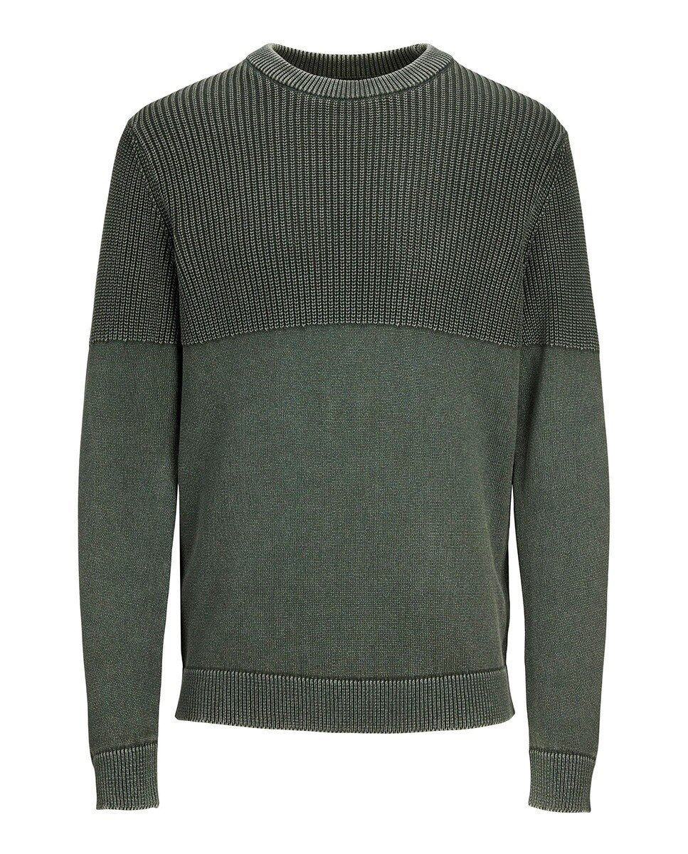 

Мужской вязаный свитер с круглым вырезом Jack & Jones, темно-зеленый