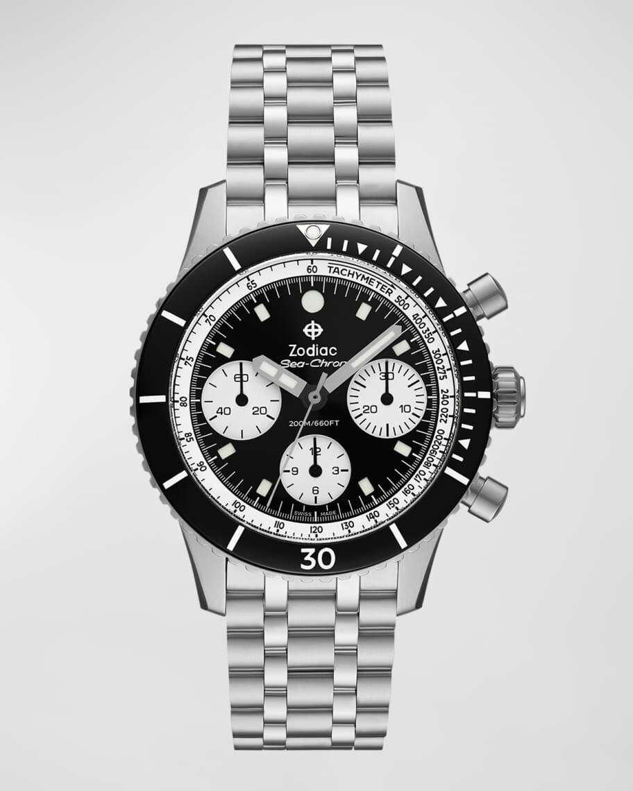 

Мужские часы Super Sea Wolf Chrono-Automatic с браслетом, 42 мм ZODIAC