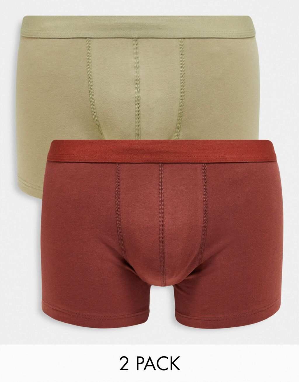 

Набор из двух плавок цвета хаки и бордо ASOS DESIGN