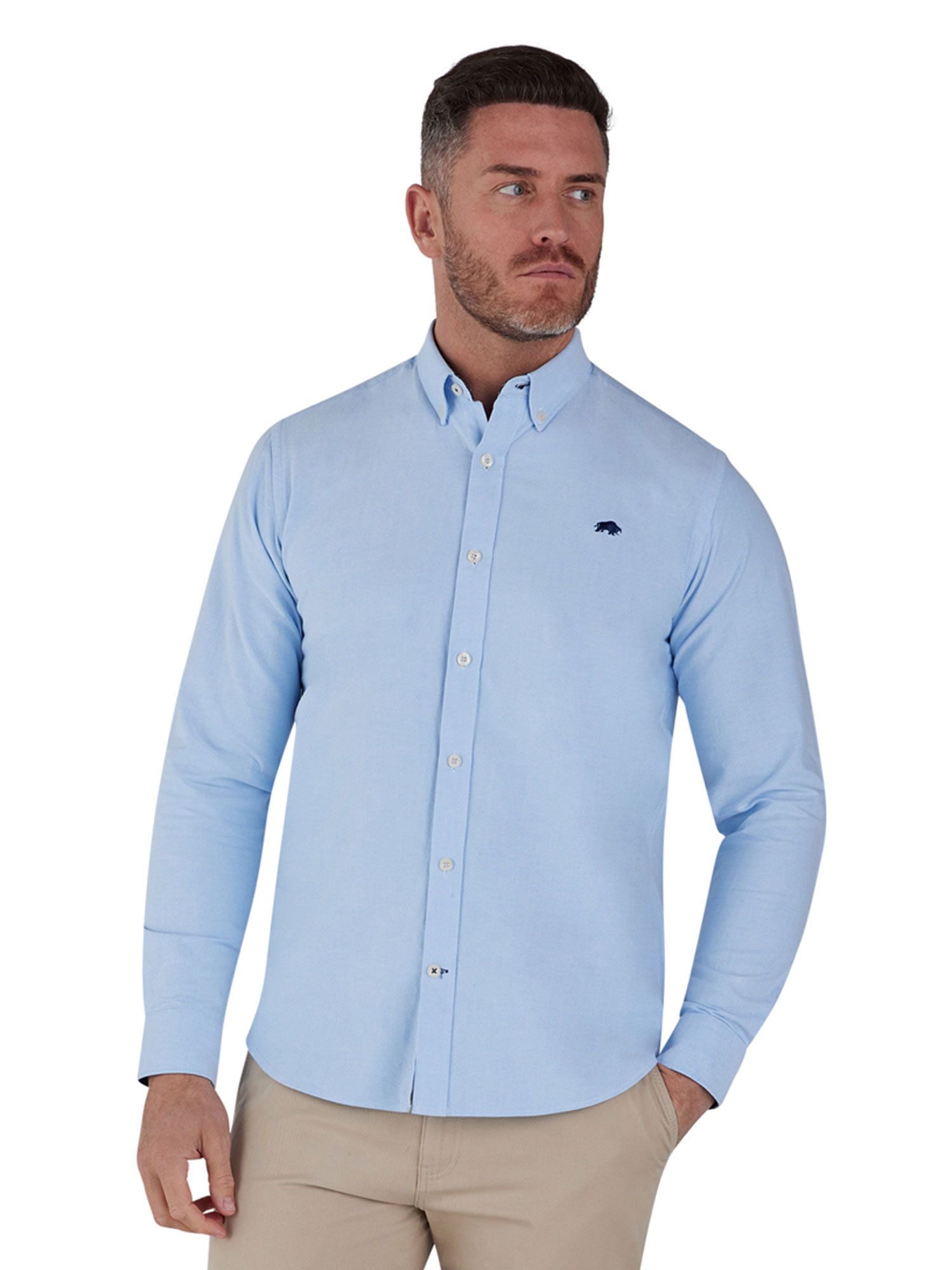 Классическая оксфордская рубашка Raging Bull, голубое небо оксфордская рубашка zara голубое небо