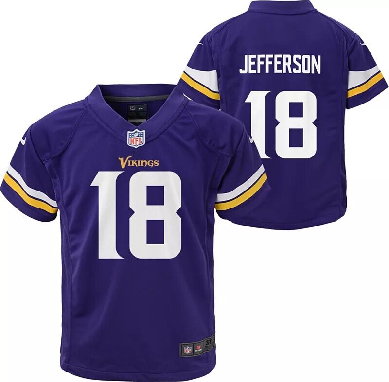 

Джерси Nike Little Kid's Minnesota Vikings Justin Jefferson #18 Purple Game