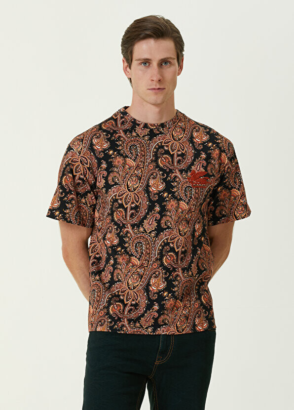 

Черная футболка с этническим рисунком Etro