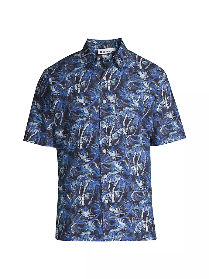 цена Хлопковая рубашка с принтом пальм Thorsun, синий
