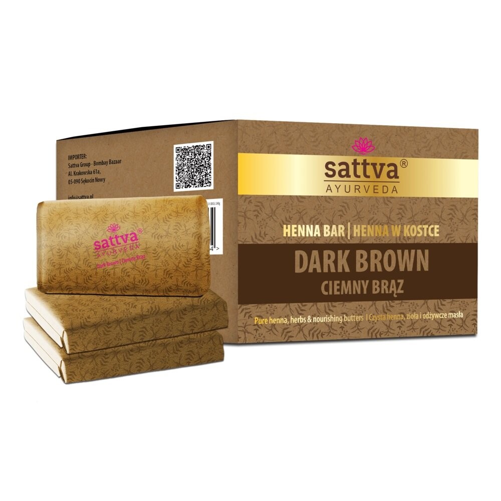 

Sattva, Ayurveda Henna Bar кубик хны Темно-коричневый 3х80г