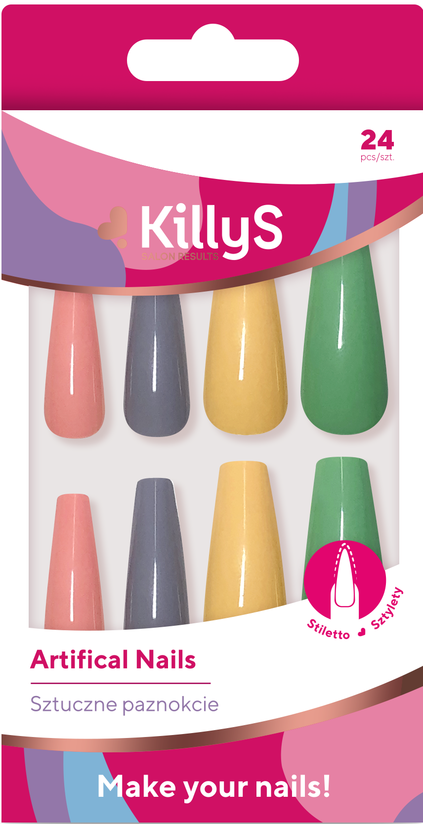 Искусственные ногти Killys Rainbow, 24 шт/1 упаковка