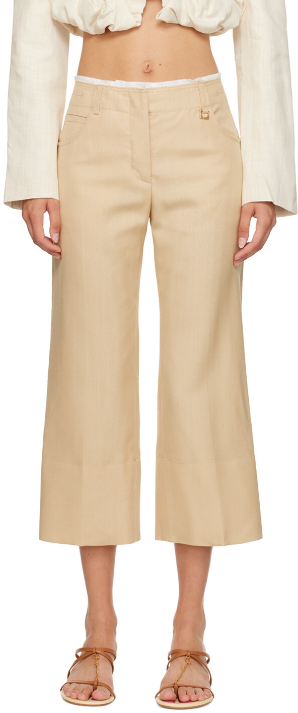 

Бежевые брюки Le Chouchou Le Pantalon Corto Jacquemus, Бежевый, Бежевые брюки Le Chouchou Le Pantalon Corto Jacquemus