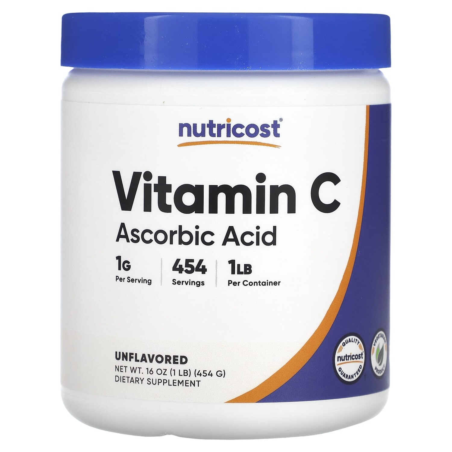 

Витамин C, без добавок, 454 г (16 унций), Nutricost