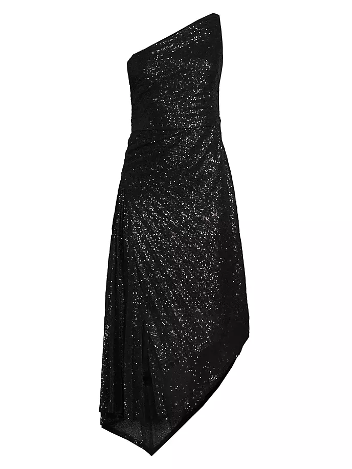 

Асимметричное платье Ava с пайетками Ungaro, черный