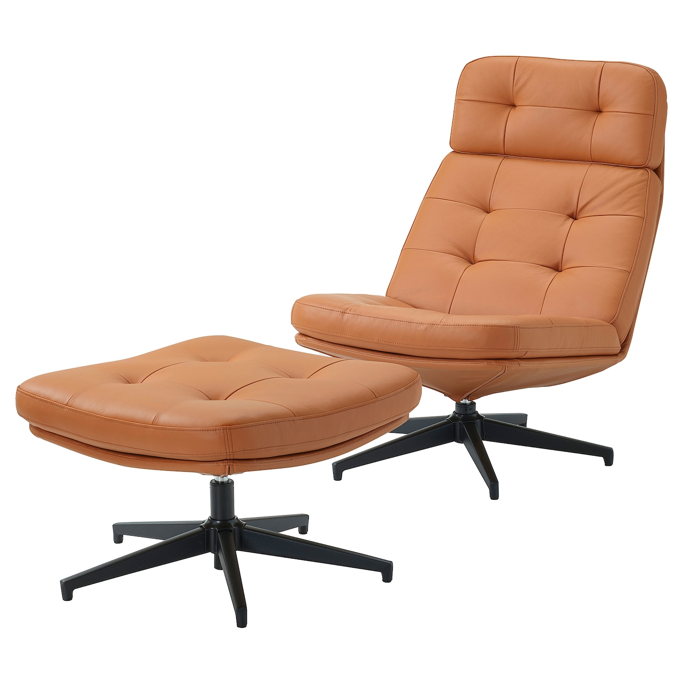 ХАВБЕРГ Кресло и подставка для ног, Гранн/Бомстад золотисто-коричневый HAVBERG IKEA дизайнерское эргономичное кресло расслабляющая подставка для ног вращающееся компьютерное кресло для геймеров откидное кожаное кресло