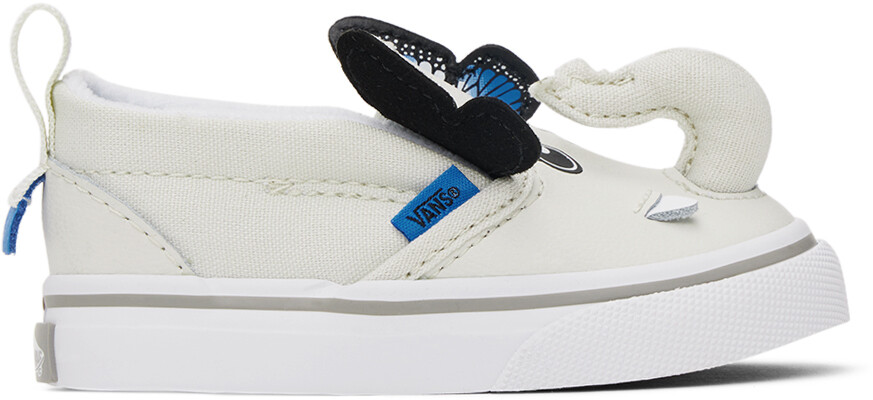 

Детские серые кроссовки без шнуровки с V-образным вырезом Vans