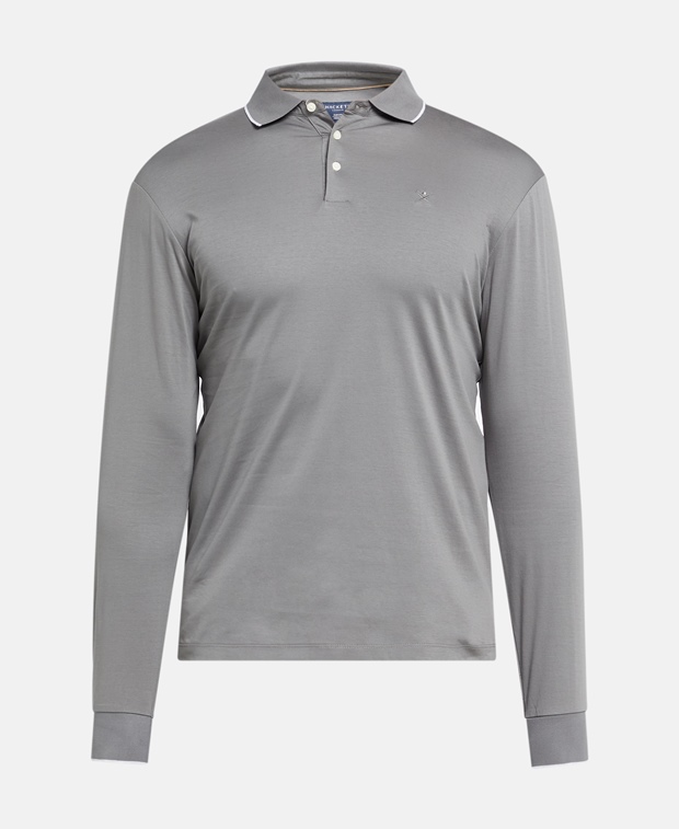 Рубашка-поло с длинными рукавами , цвет Medium Grey Hackett London