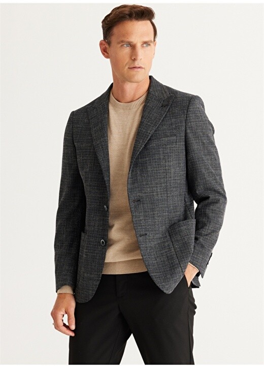 

Черная мужская куртка Slim Fit Altınyıldız Classic, Черный