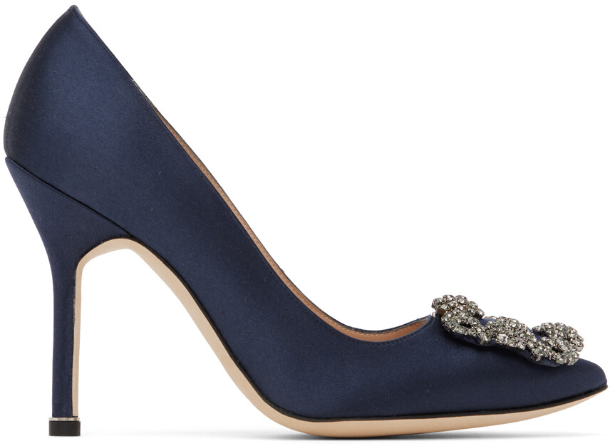 

Темно-синие туфли Hangisi 105 Manolo Blahnik, Синий