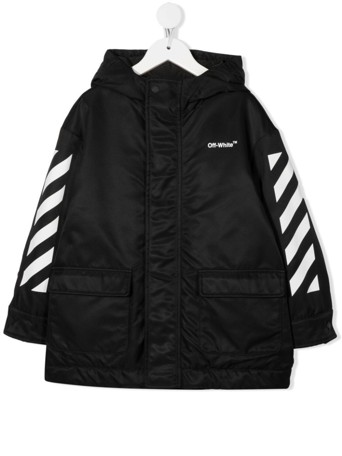 

Off-White Kids парка с логотипом, черный