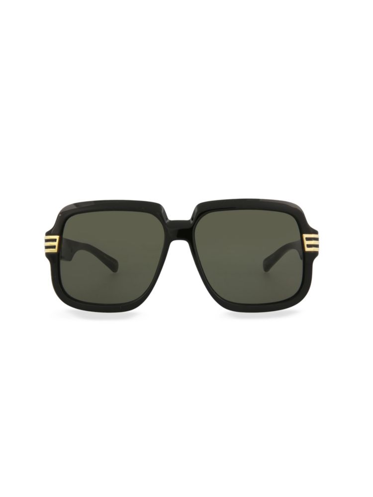 Квадратные солнцезащитные очки 59MM Gucci, черный