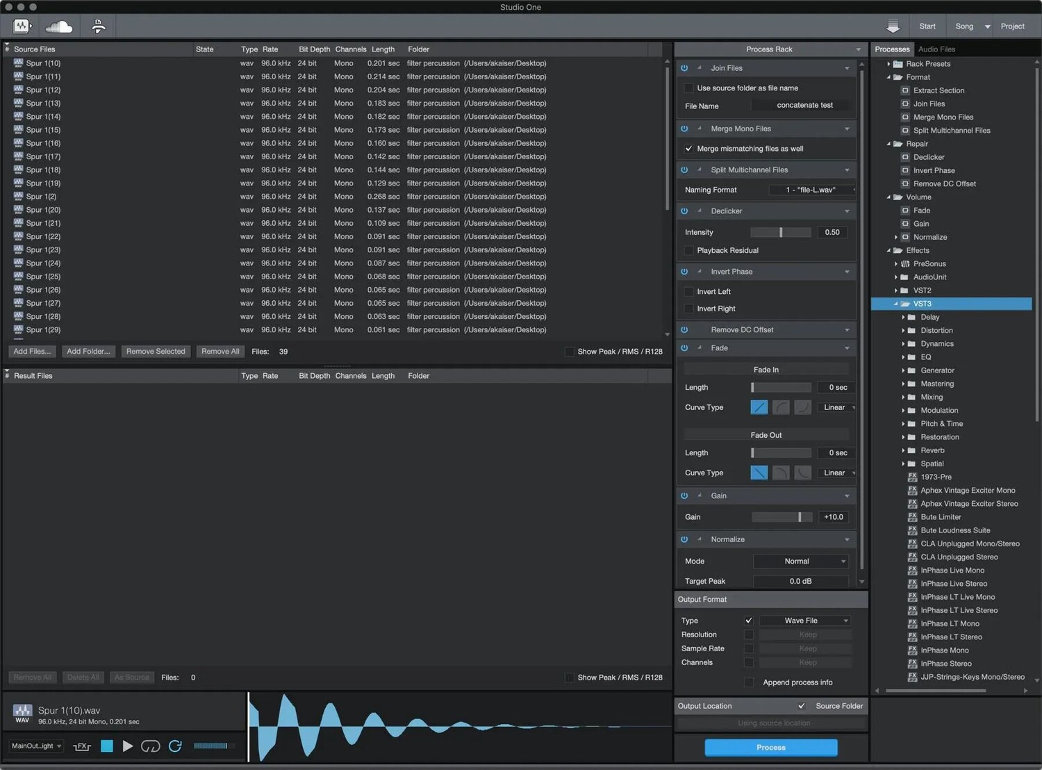 

Пакетный конвертер аудио PreSonus для Studio One