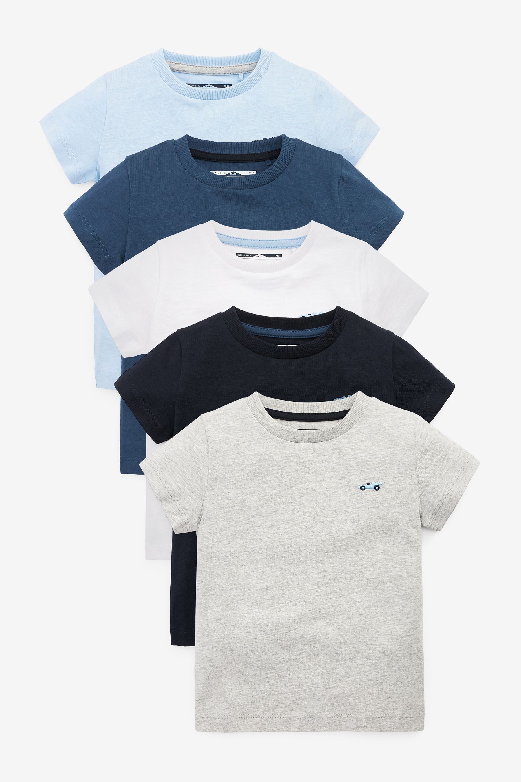 Комплект из 5 футболок с короткими рукавами Next, синий комплект из двух футболок с короткими рукавами 4 года 102 см синий