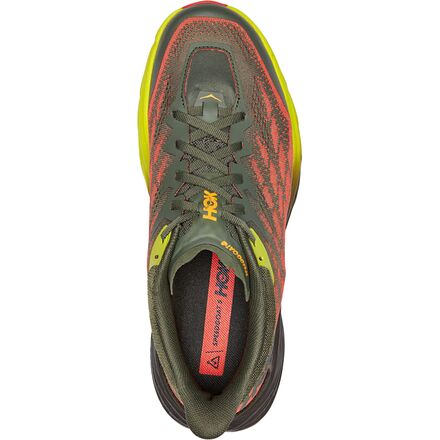 

Широкие беговые кроссовки Speedgoat 5 мужские HOKA, цвет Thyme/Fiesta