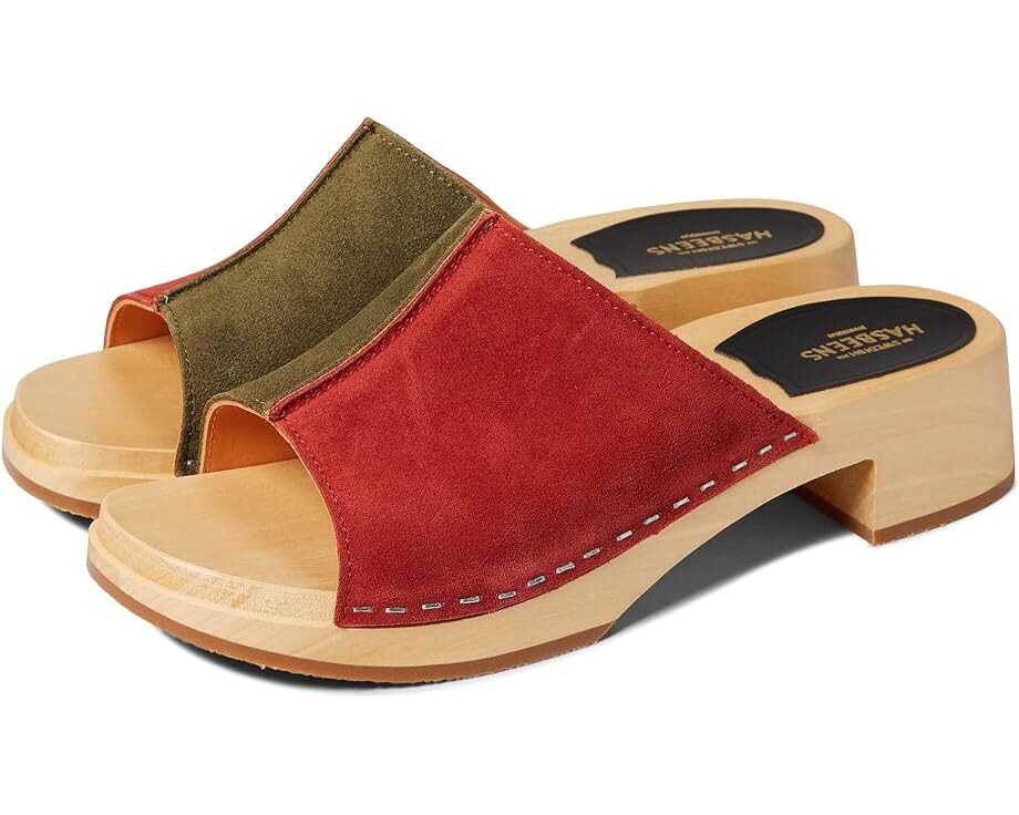 

Туфли Swedish Hasbeens Combo Clog, цвет Rost/Olive