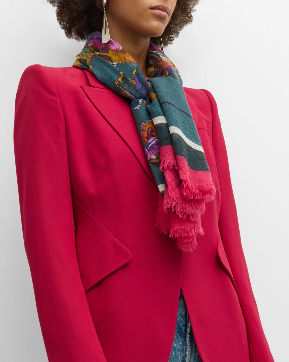 

Кашемировый шарф с узором Franco Ferrari, цвет 509428 101 21 Fuschia Teal