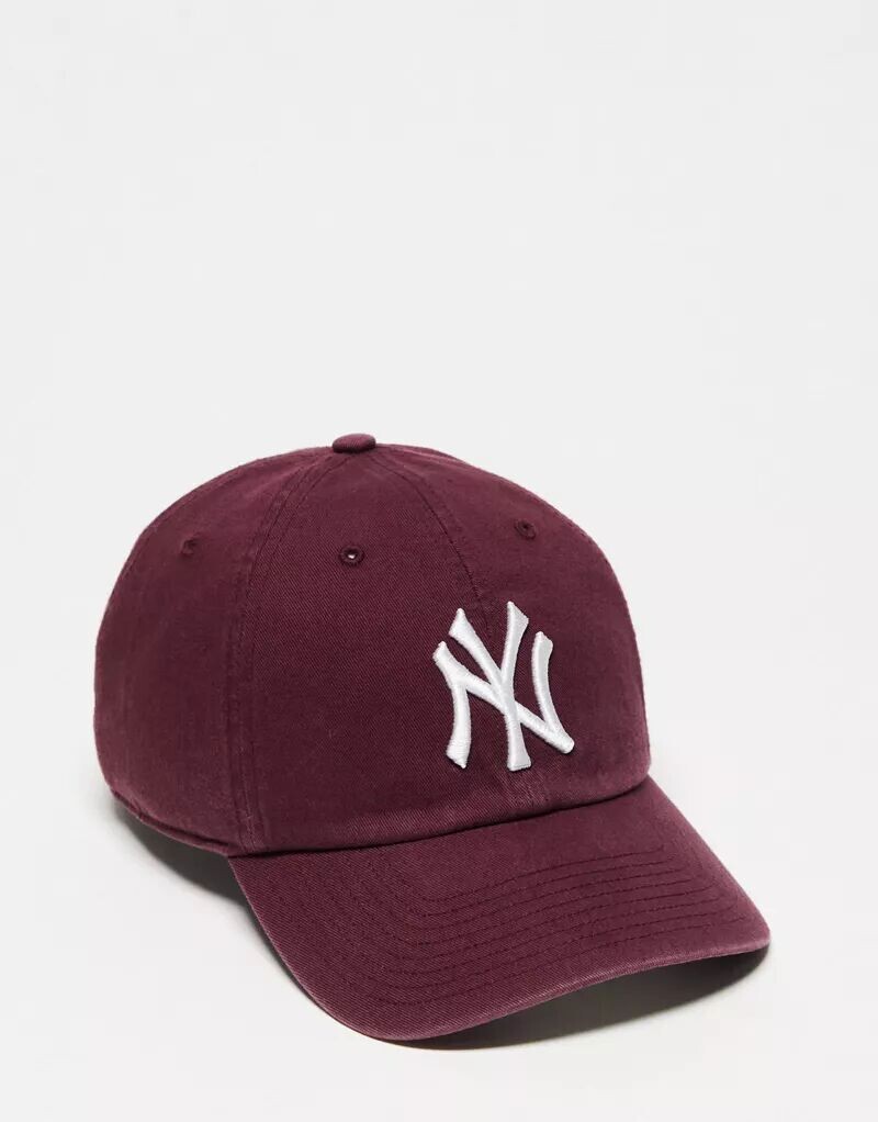 

Бордовая бейсболка унисекс с эффектом стирки 47 Clean Up MLB NY Yankees 47 Brand