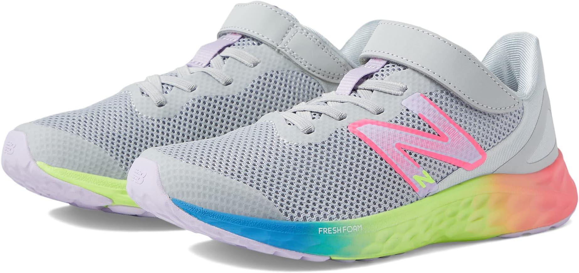 

Кроссовки Fresh Foam Arishi v4 Bungee Lace with Hook-and-Loop Top Strap New Balance, цвет Light Aluminum/Cyber Lilac