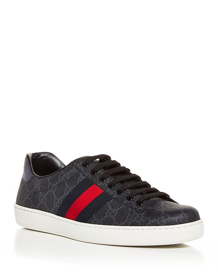 

Мужские низкие кеды с монограммой Gucci