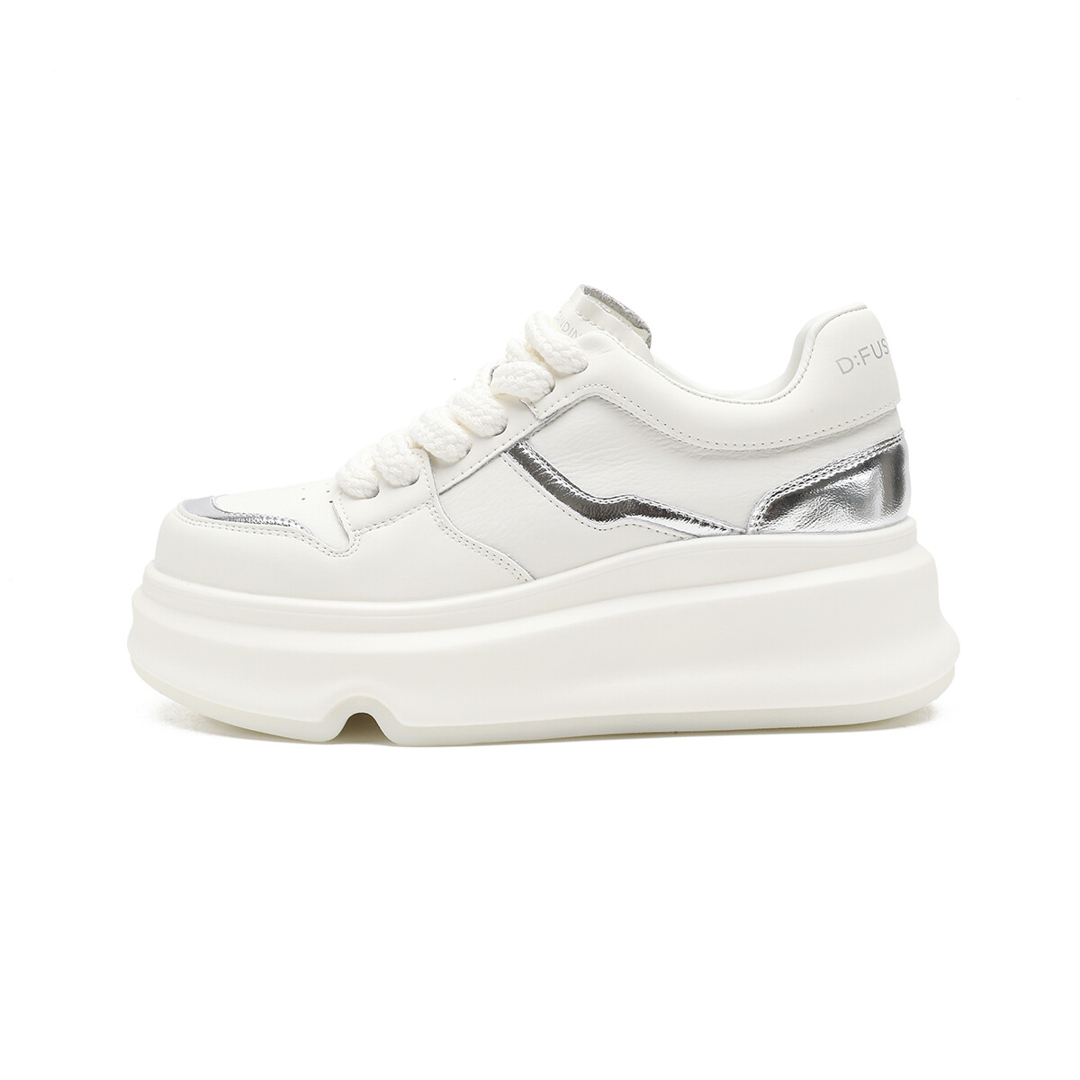 

Кроссовки D:FUSE SCANDINAVIA Skateboarding Shoes Women's Low-top Off White/Silver, белый/серебряный