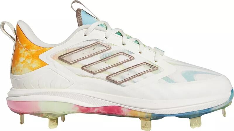 

Женские софтбольные бутсы Adidas adizero PureHustle 3 Elite Summer Bash Metal Fastpitch, белый/коричневый